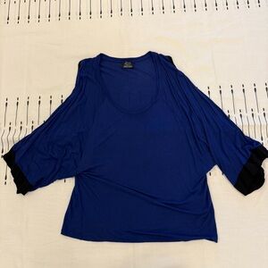 Zara Royal Blue Blouse with Black Details